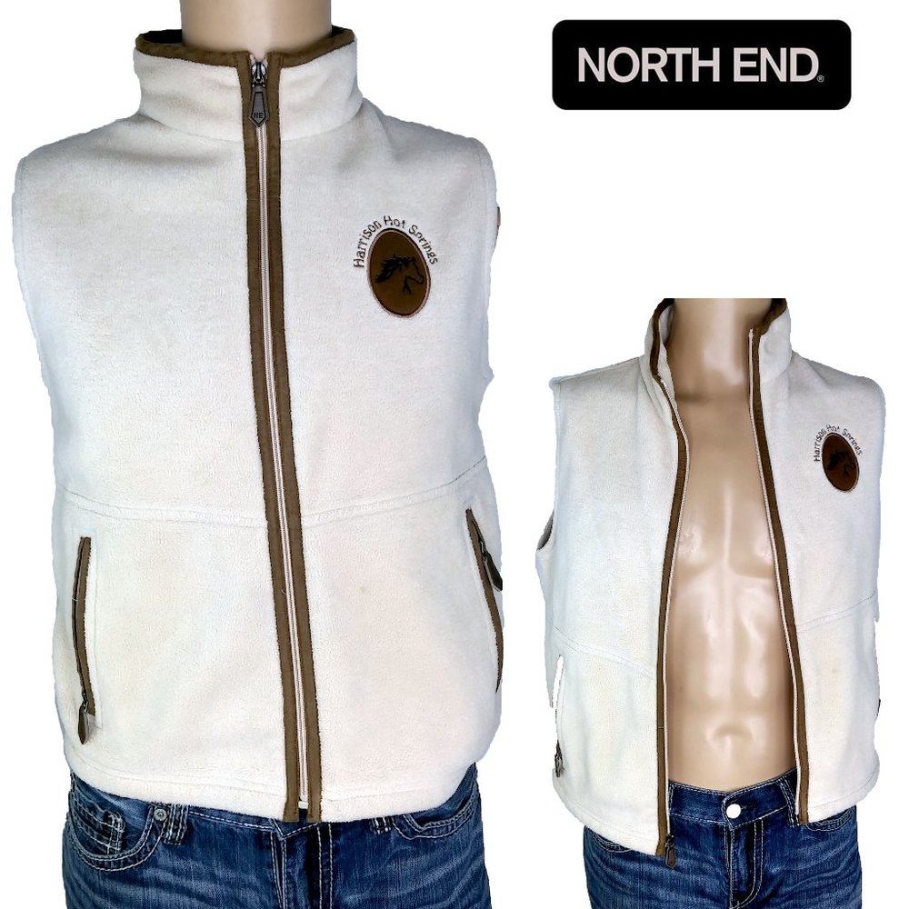 North End Fleece Hot Springs Zip Up Vest Sz M